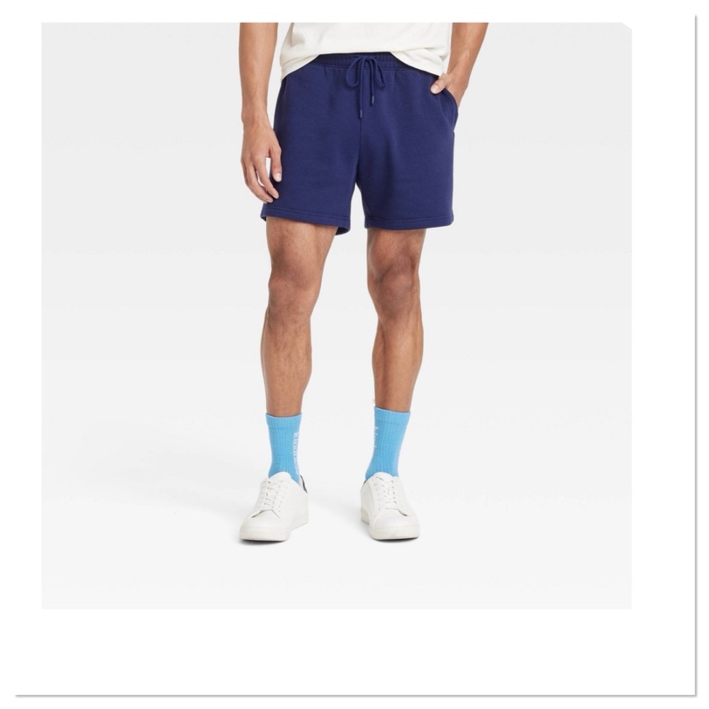 Goodfellow & Co Men's Navy Blue Fleece Kindness Bloom Pull On Shorts